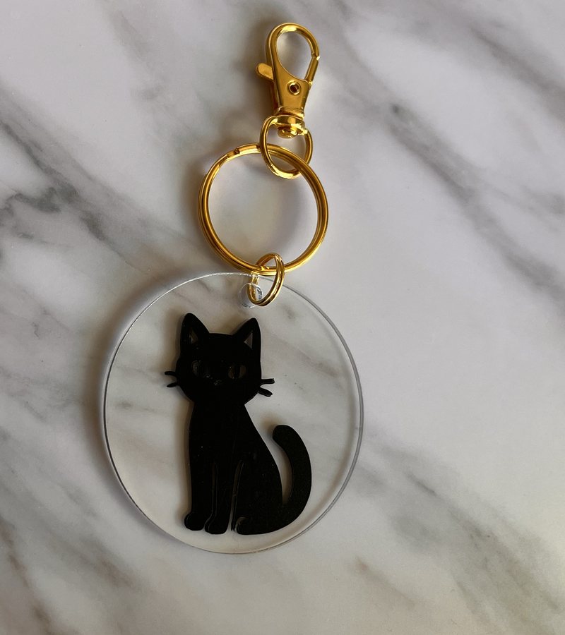 Black Cat Keychain — front