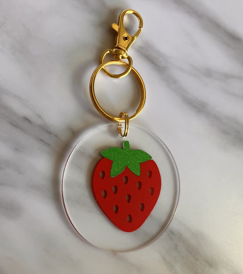 Strawberry Keychain — front